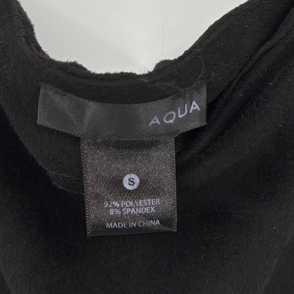 AQUA Black Faux Suede‎ Fringe Mini Skirt Small Whimsigoth Y2K Festival Western - Picture 3 of 10